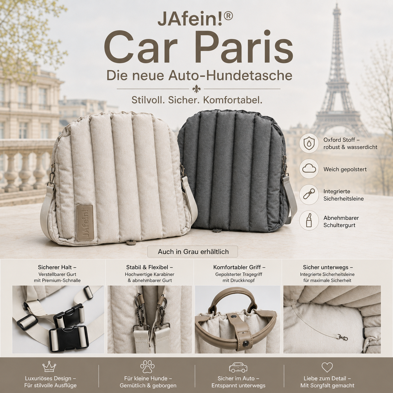 JAfein! Dog bag Car Paris