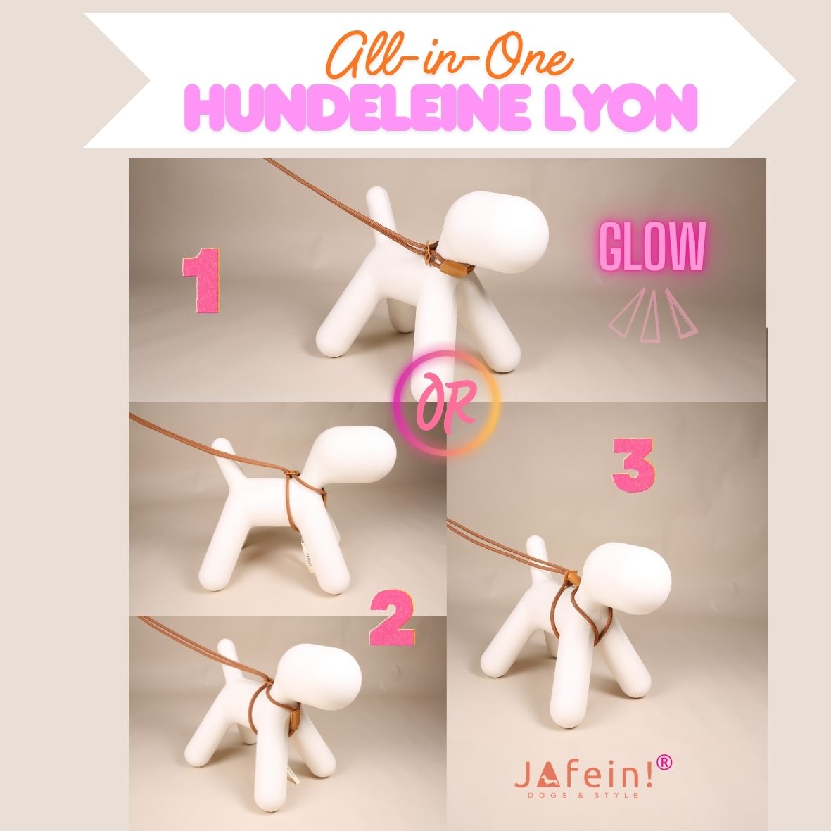 JAfein! Hundeleine Lyon Polar Light