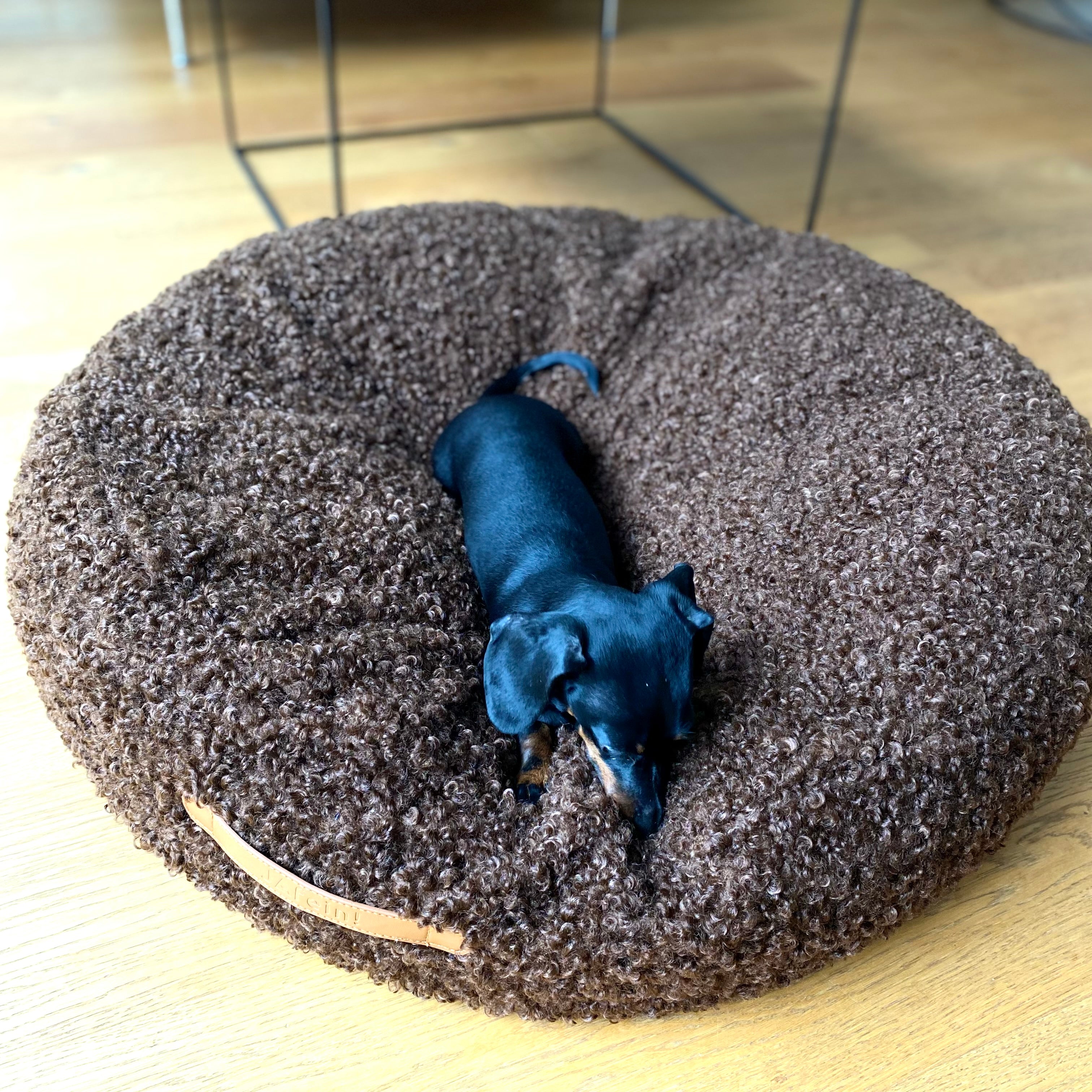 Bouclé dog bed