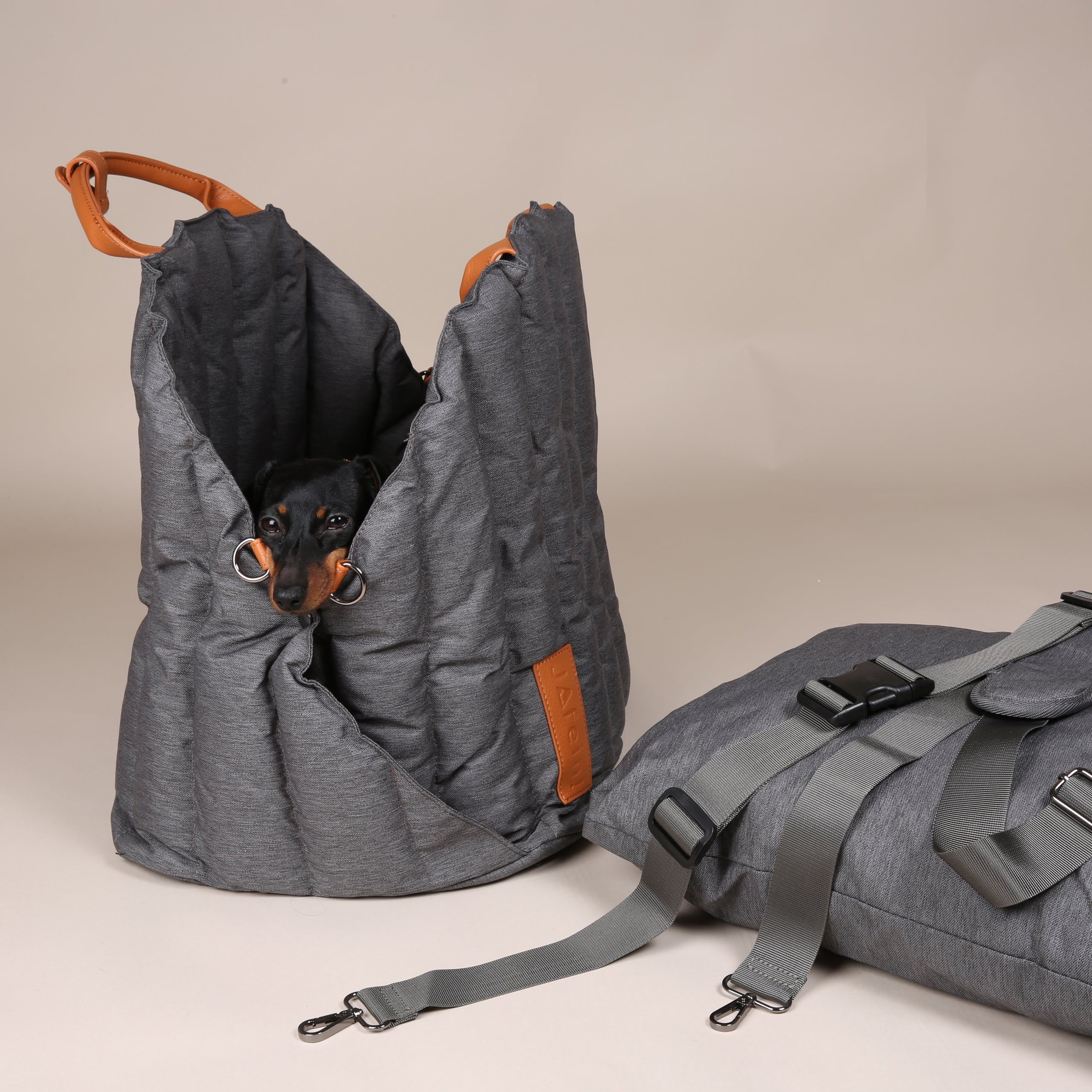 JAfein! Hundetasche Car Paris Grau