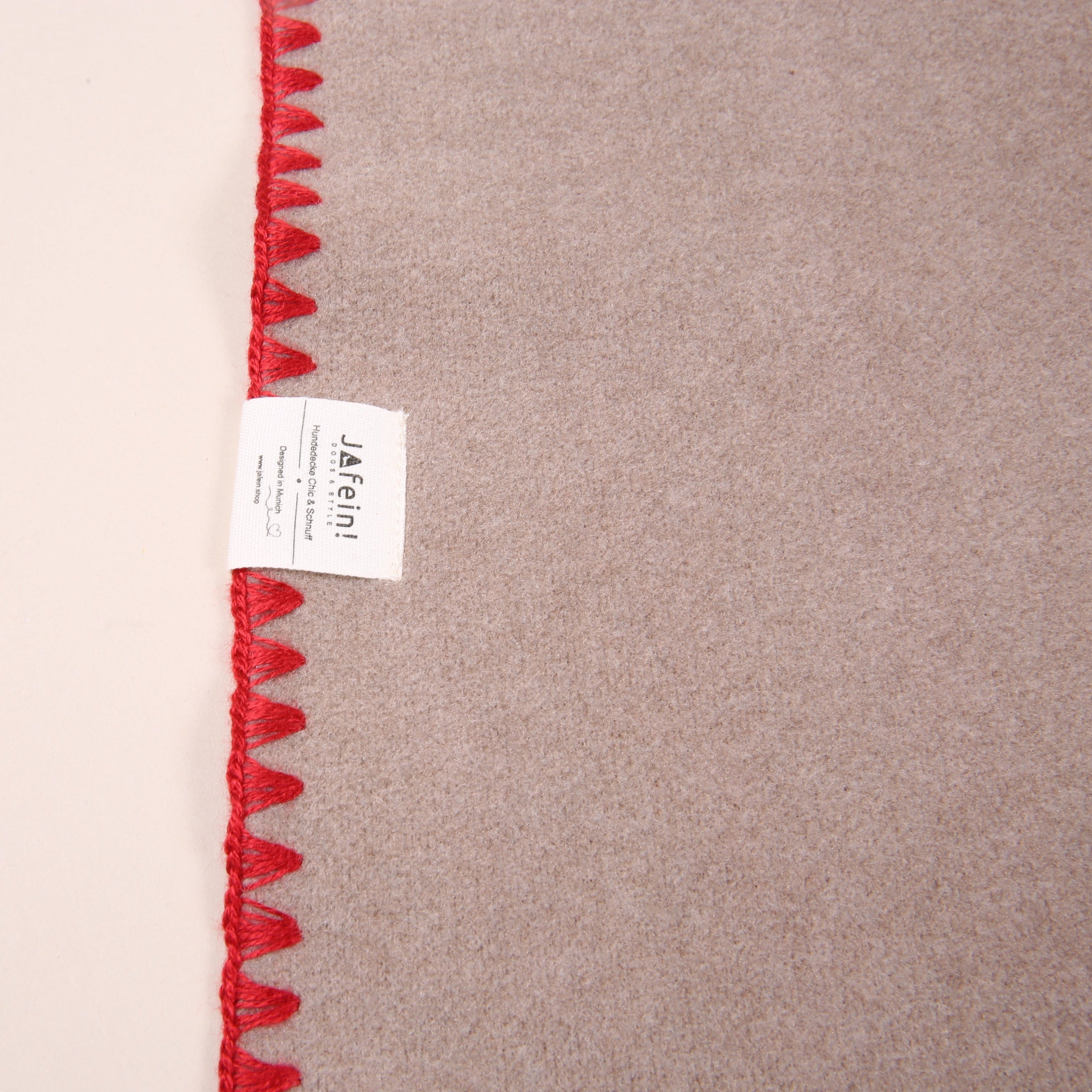 JAfein! Hundedecke Chic & Schnuff - Sand - Red